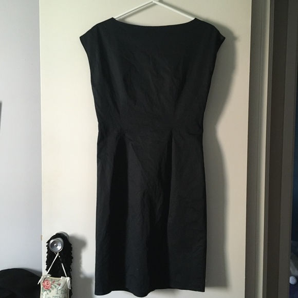 TED BAKER Elva Black Stretch Cotton Embellished Front Dress 3 - Picture 5 of 7